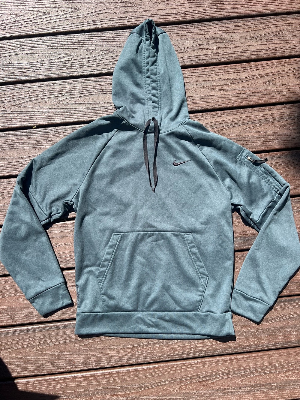 Nike Men’s Teal Green Thermal Fit Pullover Hoodie with black swoosh